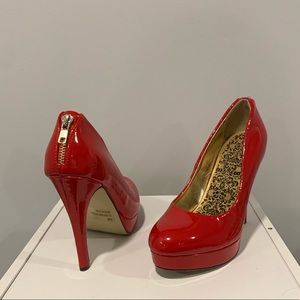 Cherry red pump heels